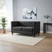 Button Tufted Loveseat, 2 Seater With Square Arm Couch For Living Room