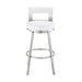 Lynof - Swivel Bar Stool - Brushed Stainless Steel Finish
