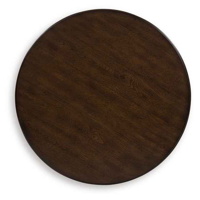 Frallyn - Round End Table - Dark Brown