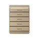 Gigi - Chest With LED Lights Chest, 5 Drawers, LED Lighting, Rounded Edges - Gold