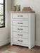 Savonport - Five Drawer Chest - White / Brown