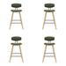 Fox - Counter Height Curved Back Wood Bar Stool With Faux Leather Seat