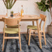 Contemporary Fabric Dining Chair With Wood And Sleek Design - Green