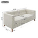 Modern 3 Seater Sofa, Upholstered Couch With Curved Armrests