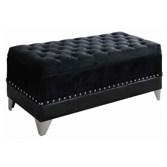 Barzini - Tufted Rectangular Trunk With Nailhead Black Sacramento Furniture Store Furniture store in Sacramento