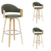 Daxton - Swivel Bar Height Round Back Wood Bar Stool With Faux Leather Seat