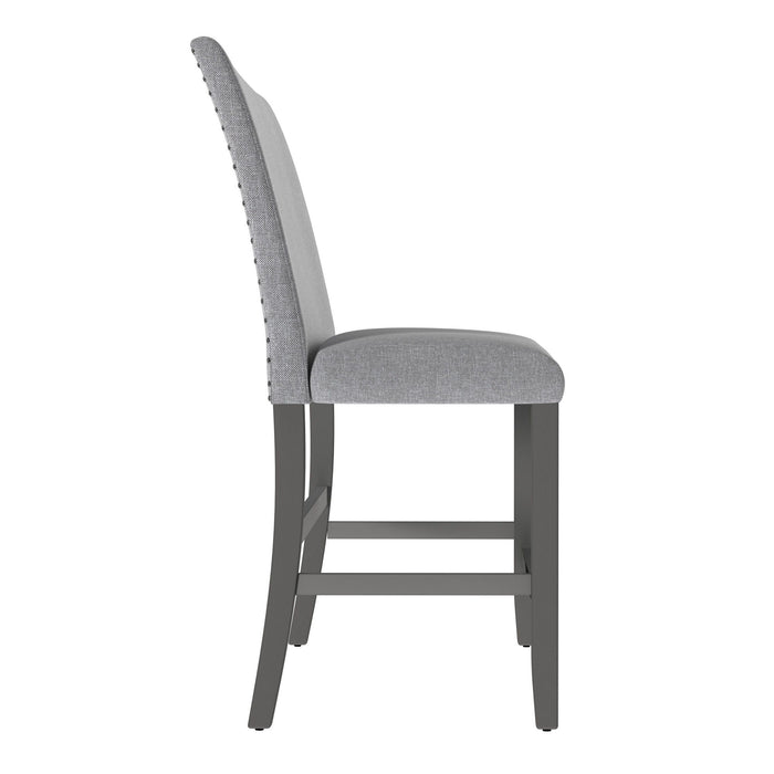Upholstered Bench With Back - Gray