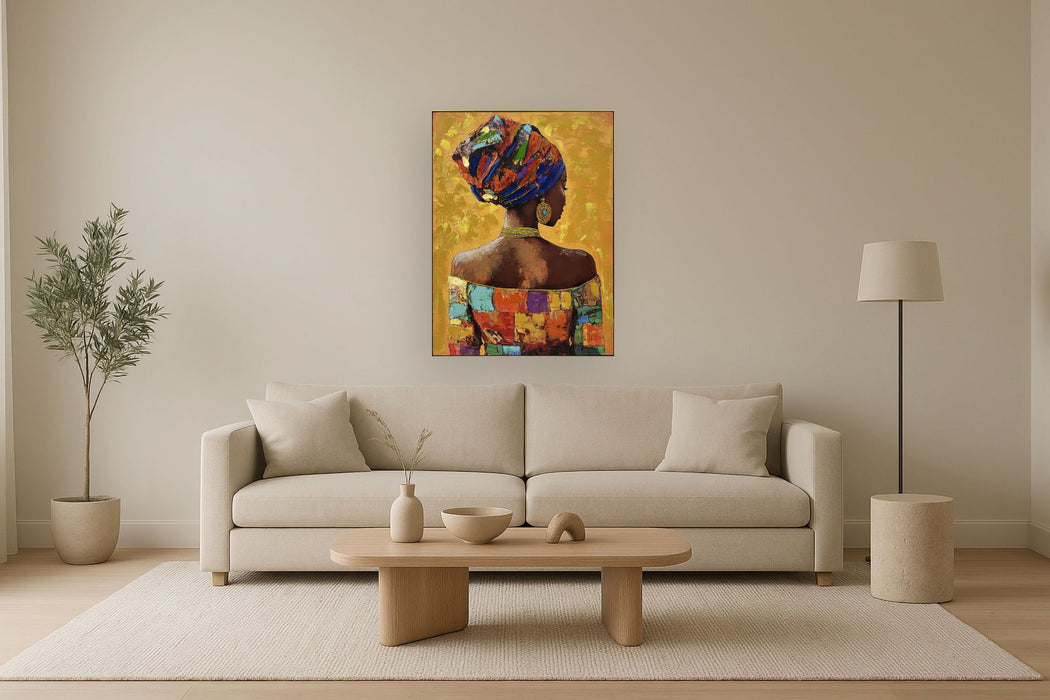 Radiant Mosaic Silhouette - 40" x 30" Framed Wall Art