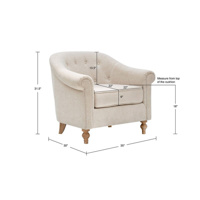 Fayette - Tufted Accent Arm Chair - Cream