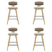 Fox - Counter Height Curved Back Wood Bar Stool With Faux Leather Seat