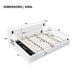 Upholstered Platform Bed Frame With Hidden Storage, Built-In Nightstands & LED Reading Lights