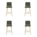 Vienna - 35.5" Swivel Counter Height Square Back Wood Bar Stool With Faux Leather Seat