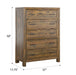 Rustic 5 Drawer Chest - Brown - Wood