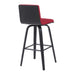 Vienna - Modern Swivel Bar Height Stool - Black Brushed Wood Frame