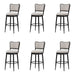 Baxter - Steel Frame Fabric Upholstered Swivel Bar Height Barstool