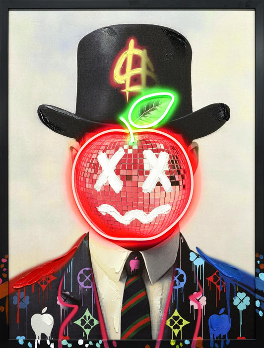 Glowing Dapper Apple - 25" x 33" Framed Wall Art