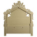 Bernadette - Eastern King Bed - White Synthetic Leather Fabric & Gold