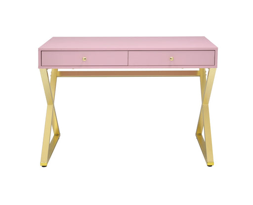 Coleen - Vanity Desk - Pink & Gold Finish - 31" Sacramento Furniture Store Furniture store in Sacramento