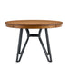 Mid Century Modern Round Dining Table With Metal Legs And Open Shelf