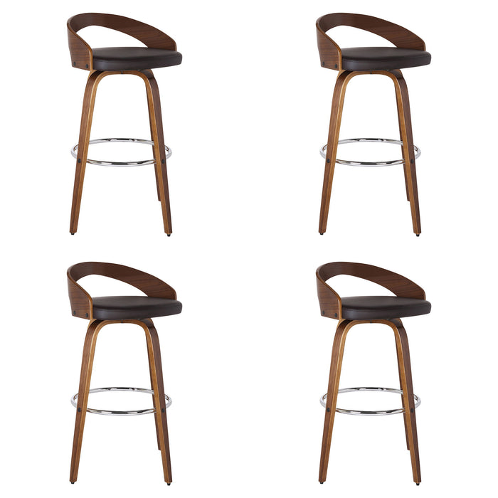 Sonia - 30" Bar Height Swivel Bar Stool - Walnut Wood