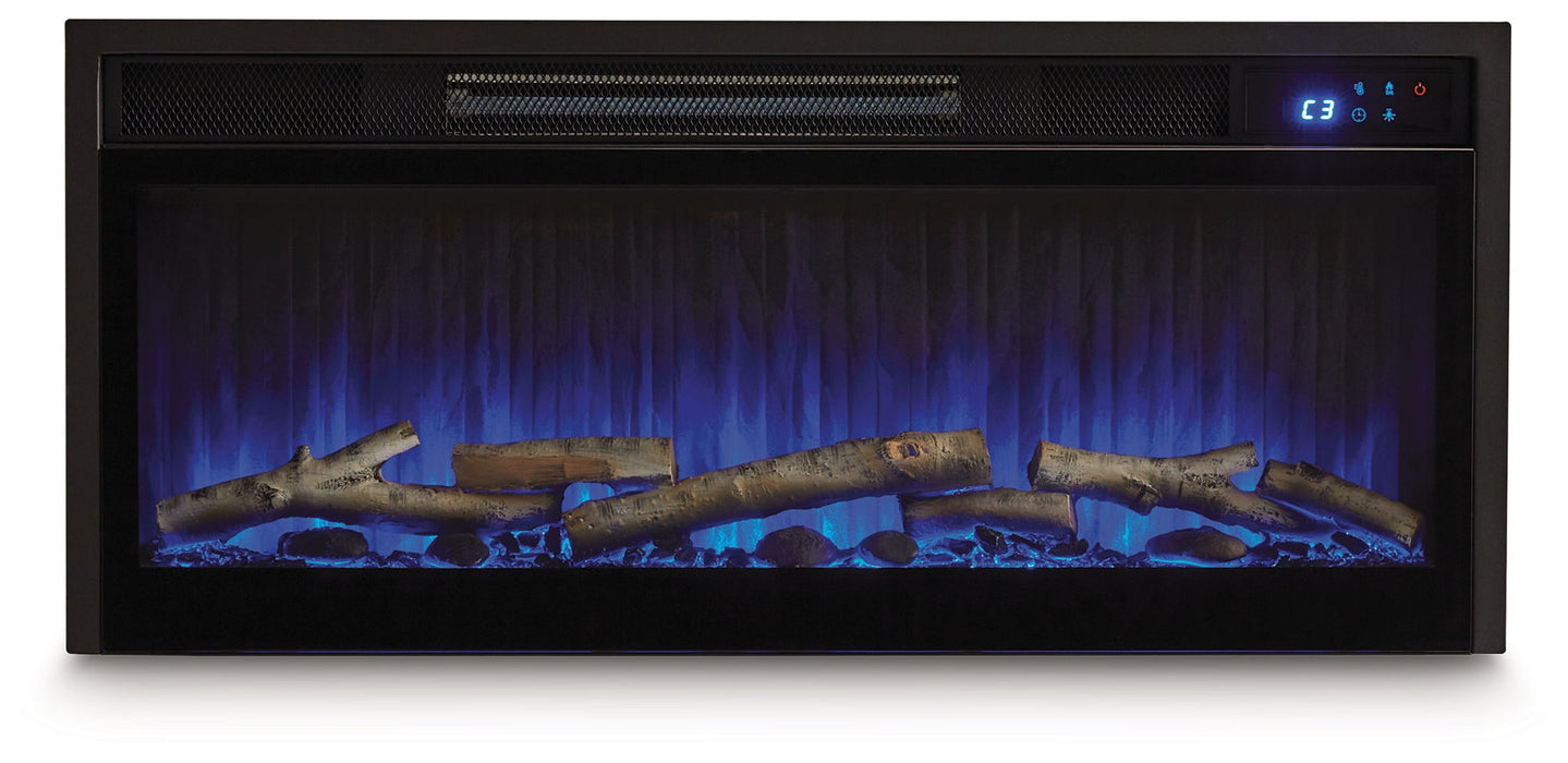 Fireplace Insert With Faux Birch Log Set