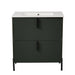 Bathroom Vanity With Ceramic Sink, Fluted Design