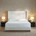 Hosford - Minimalist Upholstered Wingback Bed With Wood Base Platform