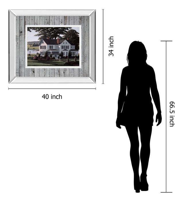 The Counrty Inn By Saunders B. Mirrored Frame - Green