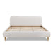 Roman - King Curved Headboard Upholstered Platform Bed - Light Beige