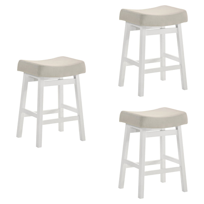 Lenon - Modern Farmhouse Wood Counter Height Kitchen Bar Stool