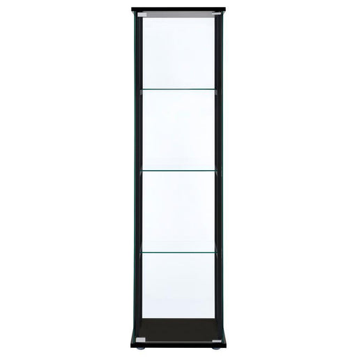 Cyclamen - 4-Shelf Glass Curio Cabinet - Black And Clear Sacramento Furniture Store Furniture store in Sacramento