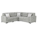 Emiliano - Sectional Sofa With 3 Pillows - Nickel