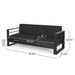 Giovanna - 3 Seater Sofa With Aluminum Frame And Water Repellence Cushions - Black