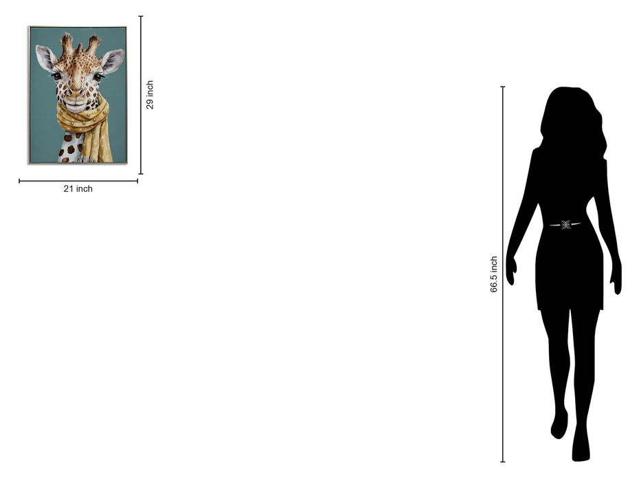 Playful Giraffe Portrait - 21" x 29" Framed Wall Art