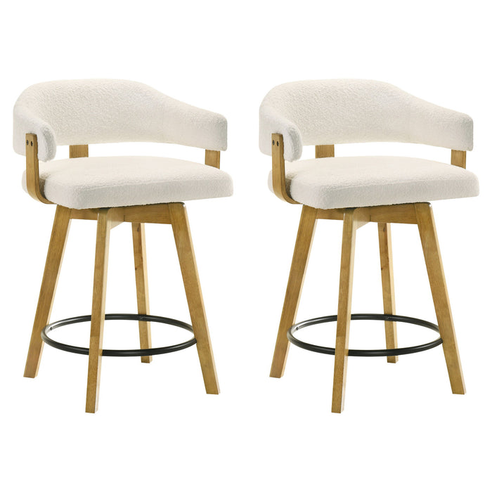 Callah Contemporary Natural Wood Counter Height Kitchen Bar Stool - Thumbnail 3