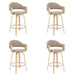 Daxton - Swivel Counter Height Round Back Wood Bar Stool With Faux Leather Seat
