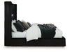 Tayleena - Upholstered Bed With Fireplace And Wireless Audio