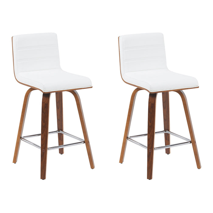 Vienna - Modern Counter Height Swivel Bar Stool - Walnut Finished Wood Frame
