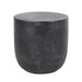 Outdoor Lightweight Concrete End Table With Natural Texture - Matte Black