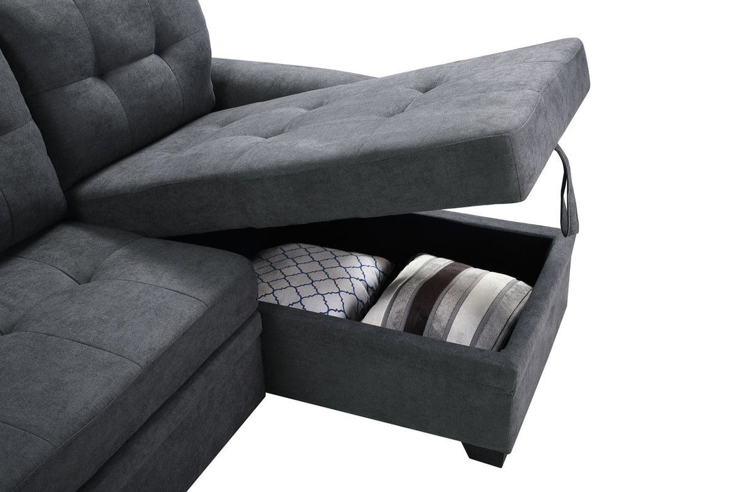 Lucca Reversible Sectional Sleeper Sofa Chaise With Storage - Thumbnail 2