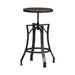 Winslow - Adjustable Height Metal Barstool With Wood Seat - Walnut