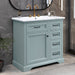 Bathroom Vanity With Ceramic Sink, Freestanding Design, 2 Tip Out Drawers, Soft Close Hinges - Gray