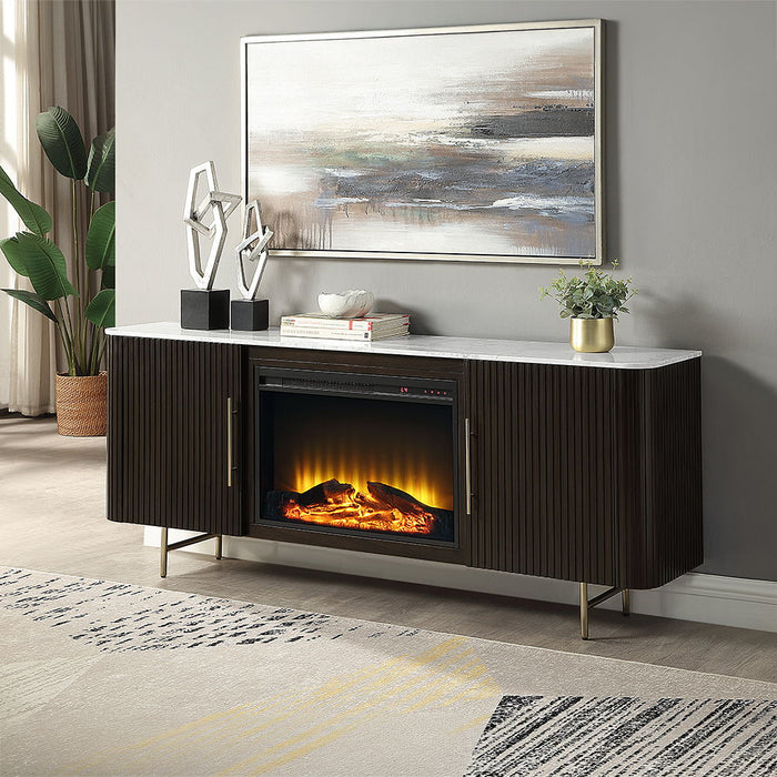 Clayten Server With Marble Top & Fireplace - Thumbnail 3