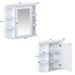 Bathroom Wall Storage Cabinet With Mirror And Adjustable Shelf, 6 Open Shelves