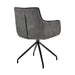 Noah - Fabric And Metal Legs Dining Room Accent Chair (Set of 2) - Charcoal / Black