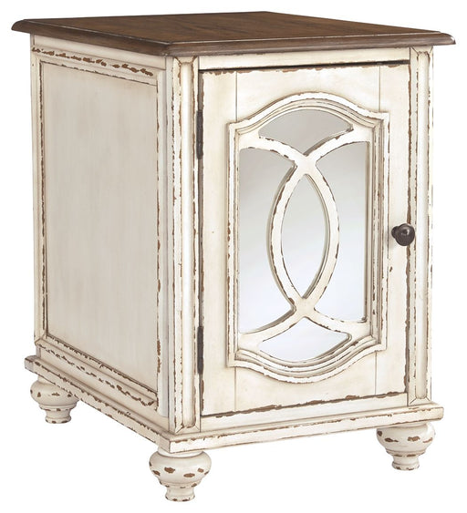 Realyn - White / Brown - Chair Side End Table - Insert Mirror Sacramento Furniture Store Furniture store in Sacramento