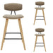 Fox - Counter Height Curved Back Wood Bar Stool With Faux Leather Seat