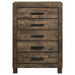 Woodmont - 5-Drawer Chest - Rustic Golden Brown Sacramento Furniture Store Furniture store in Sacramento