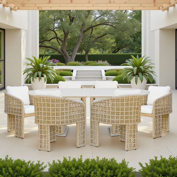 Driftbay 7-Piece Coastal Rope Outdoor Dining Set