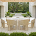 Driftbay - 7-Piece Coastal Rope Outdoor Dining Set - White / Natural